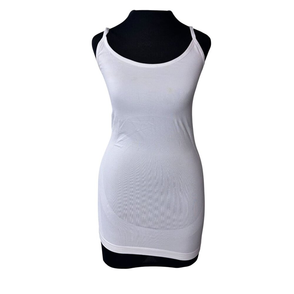 Isabel Maternity White Cream Camisole Tank Top Adjustable Straps Stretchy Fabric